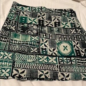 PRICE REDUCED….RIP SKIRT  Geometric Patterned Skirt - Green and Black